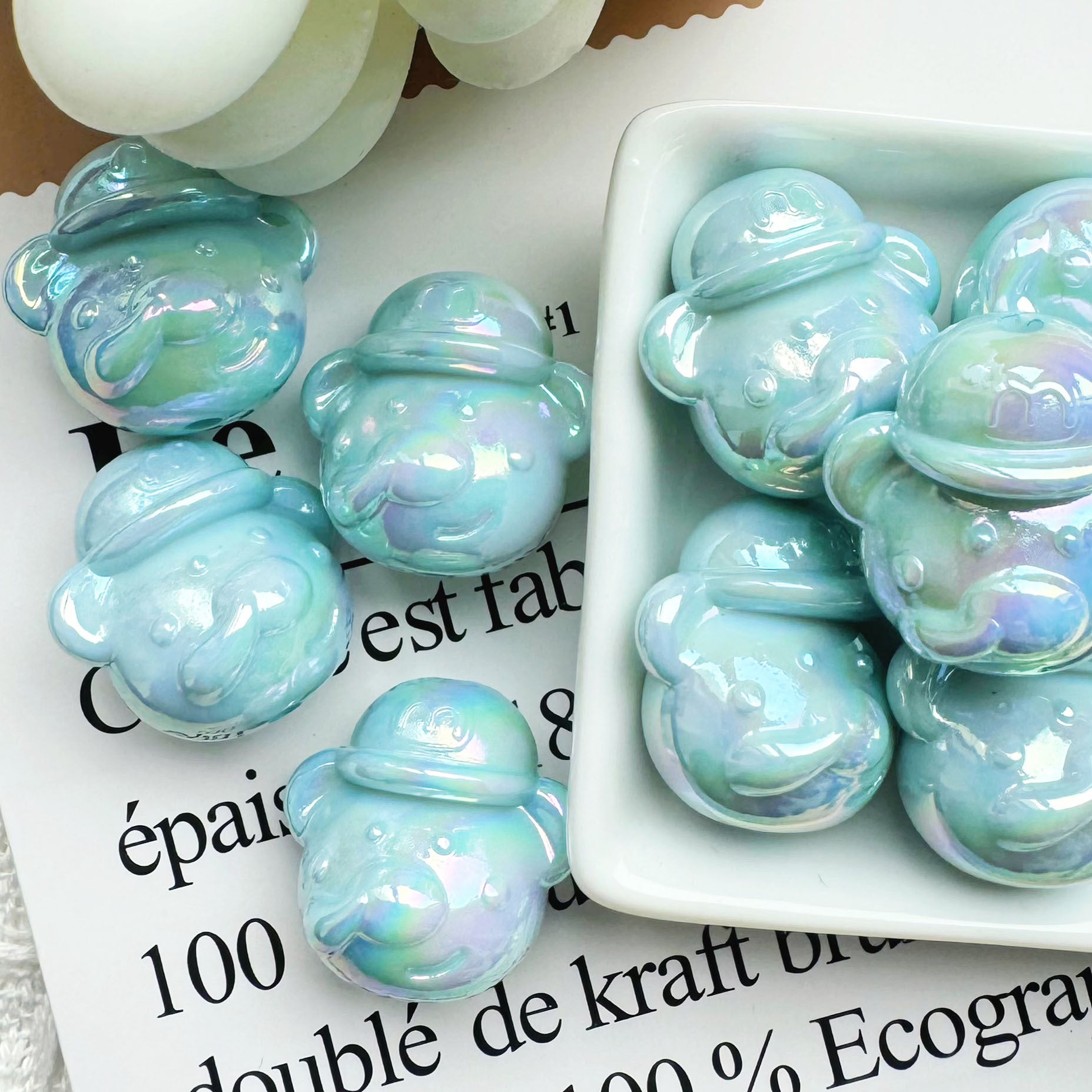 Wholesale 10pcs Colorful Pipe Cartoon Acrylic Beads