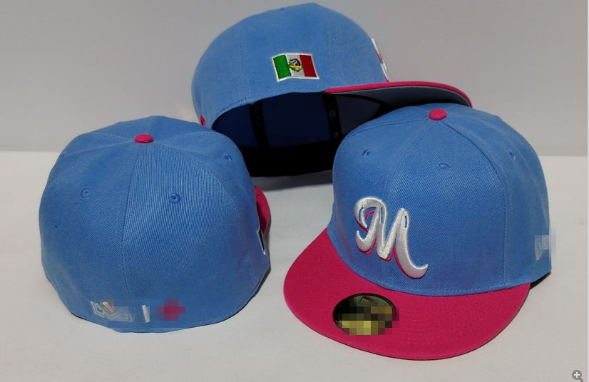 Wholesale M Embroidery Fully Enclosed Letters Non-adjustable Baseball Cap