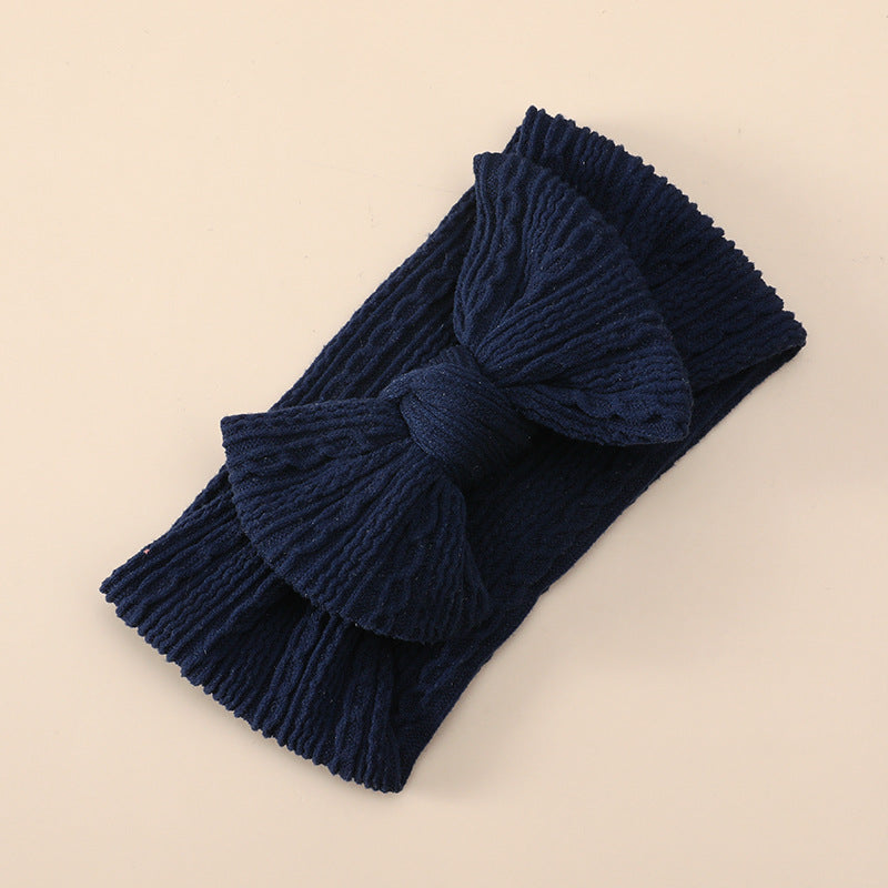 Boquero al por mayor nudo de nylon estirado Jacquard Diadema para bebés