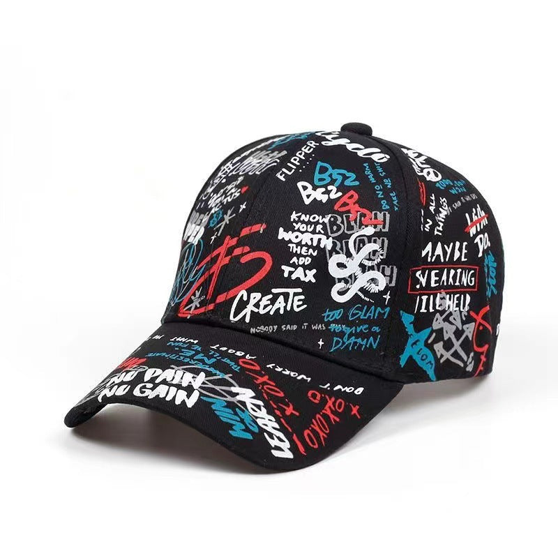 Wholesale Colored Graffiti Cotton Baseball Caps