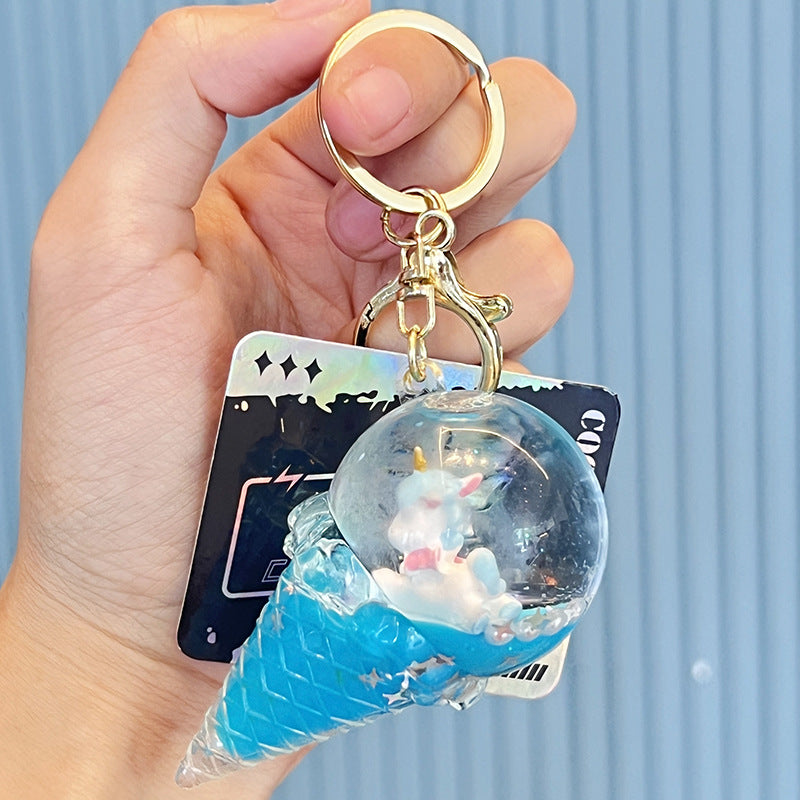 Wholesale Acrylic Ice Cream Quicksand Bottle Keychain