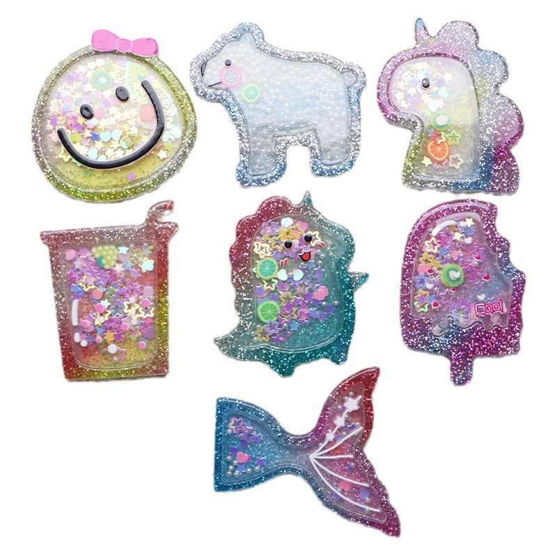 Wholesale Acrylic Colored Quicksand DIY Cream Glue Flat Back