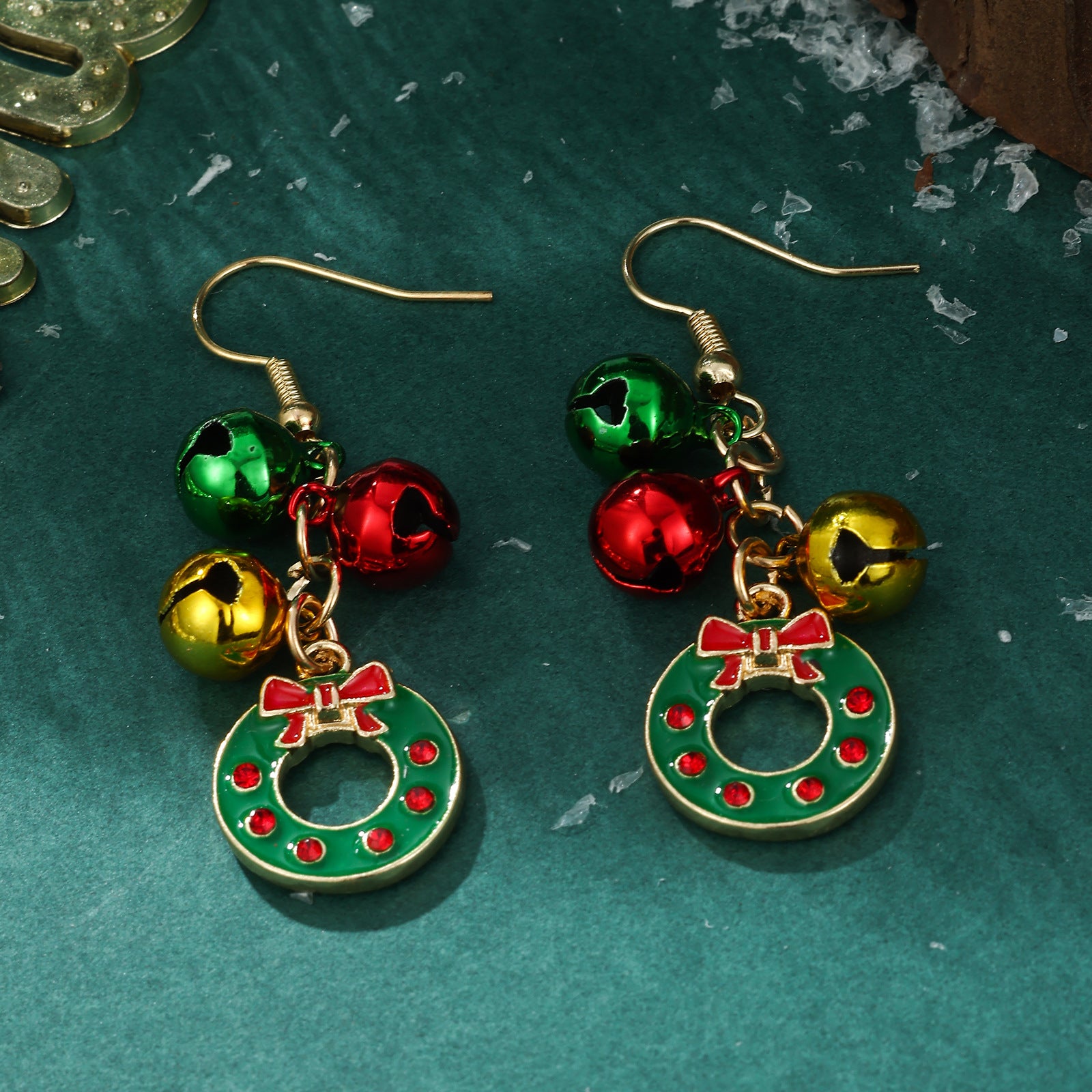 Wholesale Christmas Santa Snowman Bell Earrings For Women Zinc Alloy Party Wear Fashion Accessory
