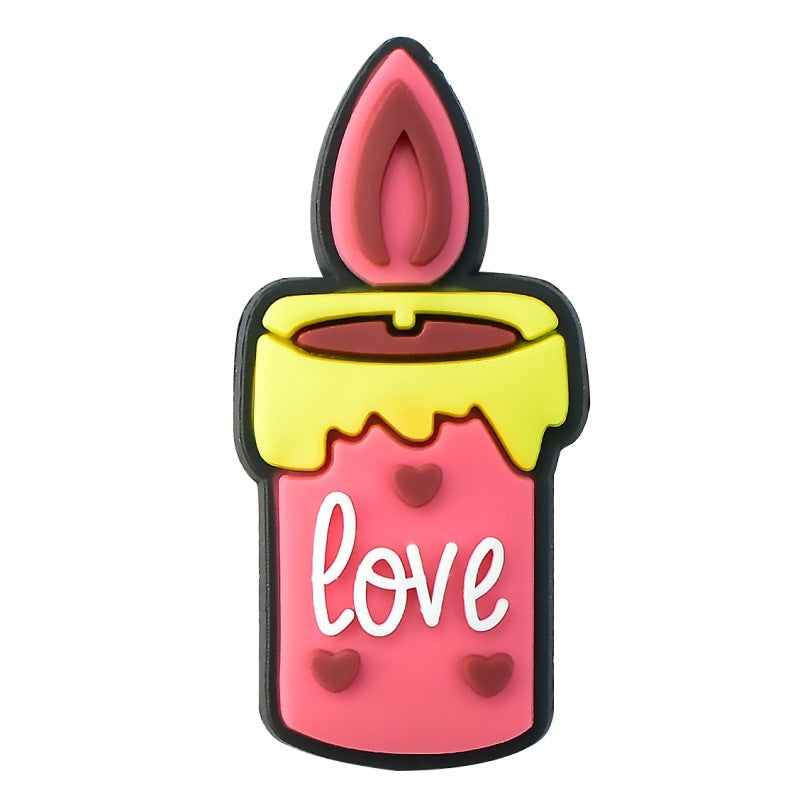 Wholesale Random 100pcs Valentine' s Day series cartoon PVC soft rubber double-sided beads