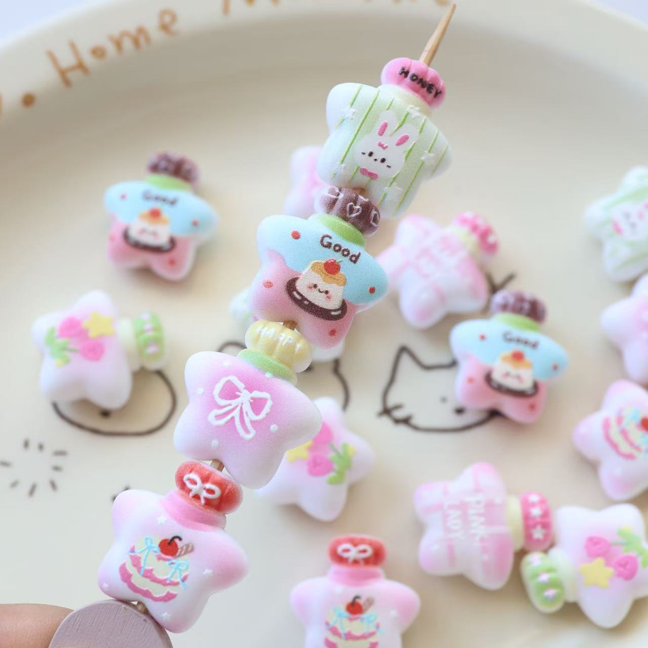 Wholesale 10pcs Wishing bottle embossed printed frosted star bottle DIY beads