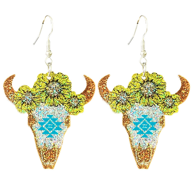 Wholesale Western cowboy style acrylic earrings