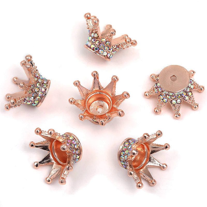 Wholesale 10pcs DIY Jewelry Accessories Rhinestone Stereo Crown Beads
