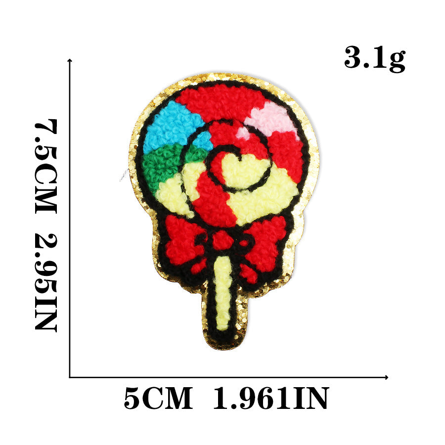 Wholesale Christmas Snowman Embroidered Chenille Sew On Patches Gold Trim For Clothing DIY Craft Supply