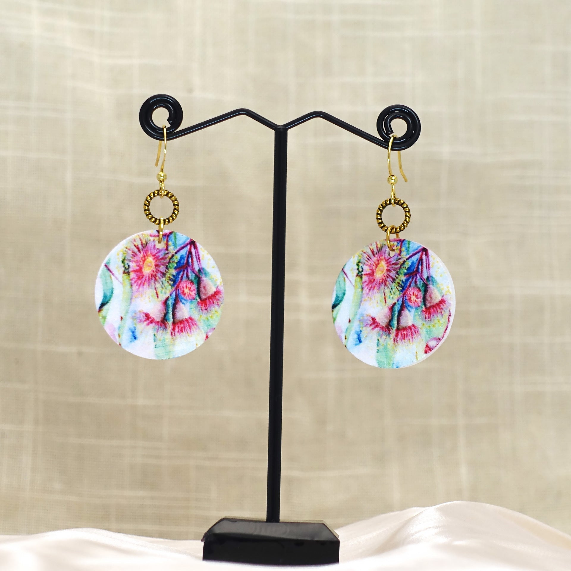 Wholesale Painted wooden retro bohemian style holiday style earrings