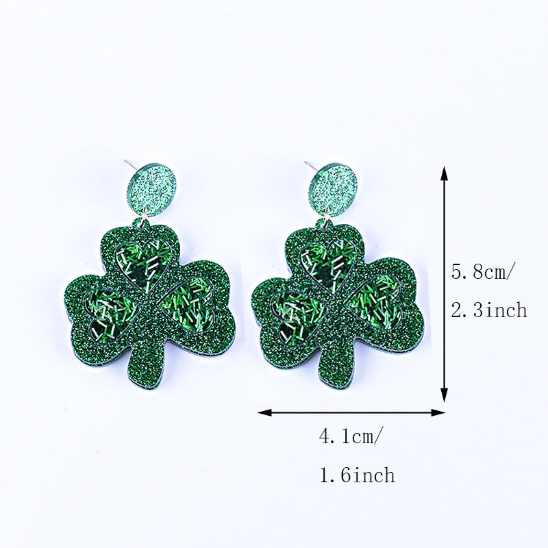 Wholesale St. Patrick's Day Shamrock Hat Earrings