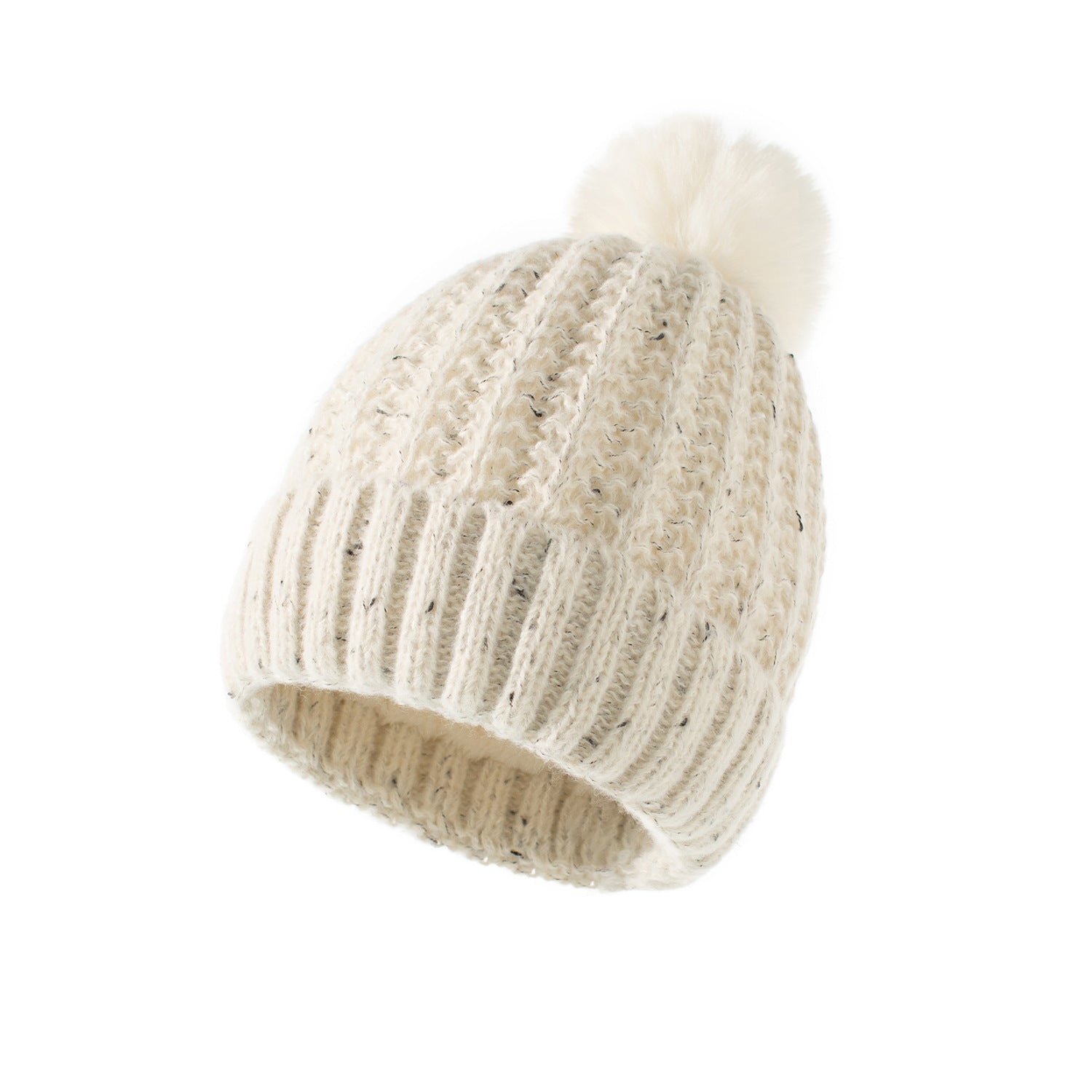 Wholesale of New Plush and Warm Fur Ball Adult TR Knitted Hats