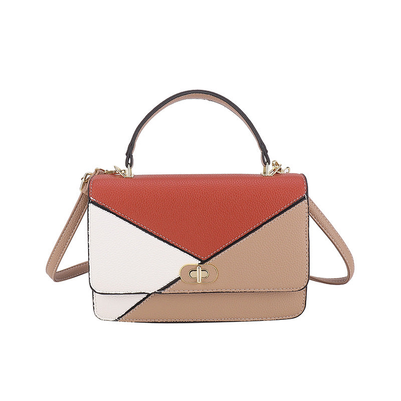 Wholesale Contrast Color Stitching PU Shoulder Bag