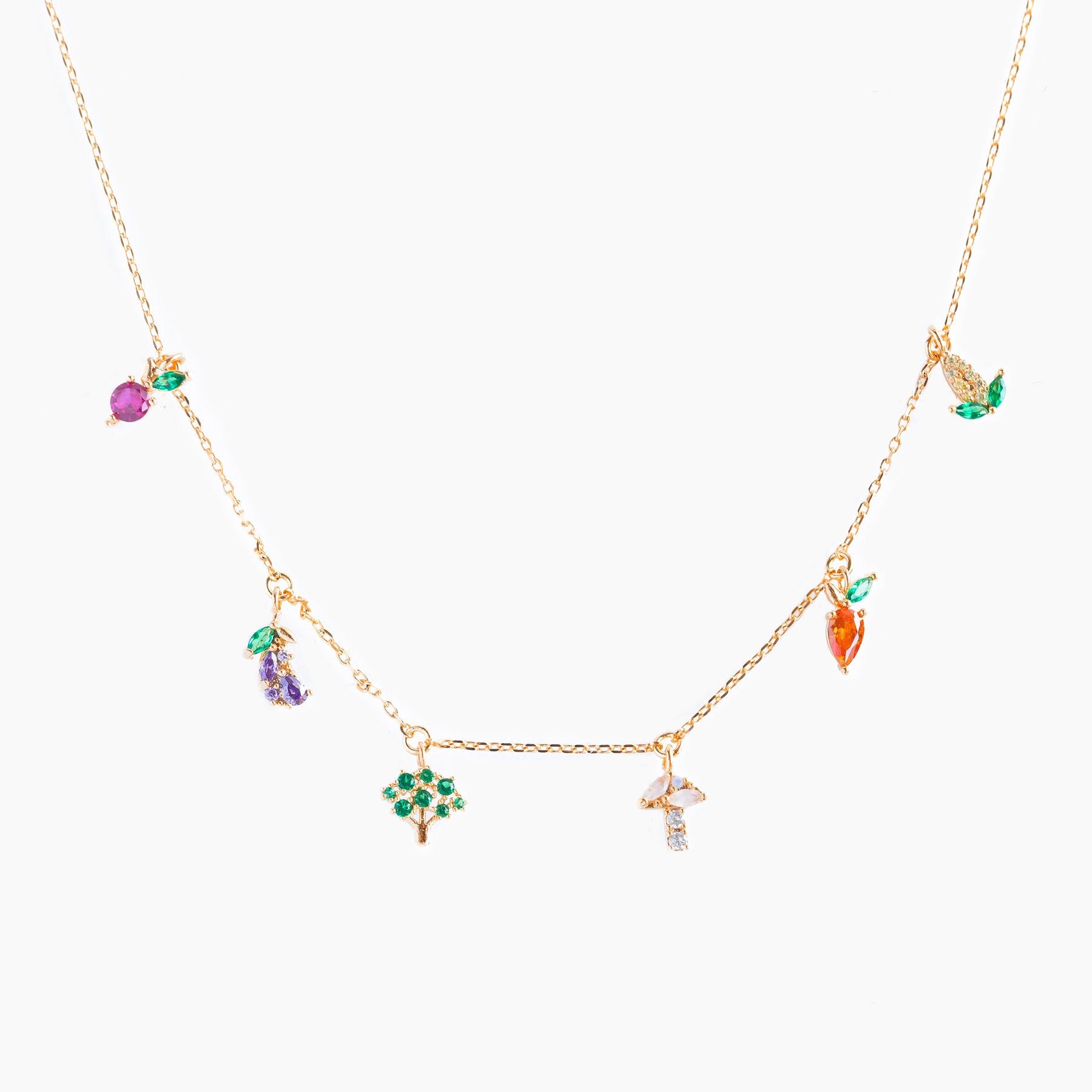 Wholesale colorful zircon pendant creative clavicle chain necklace