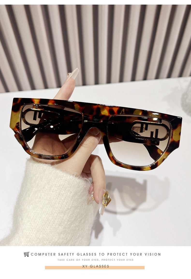 Wholesale Square Flat Top Fashion Large Frame Sunglasses