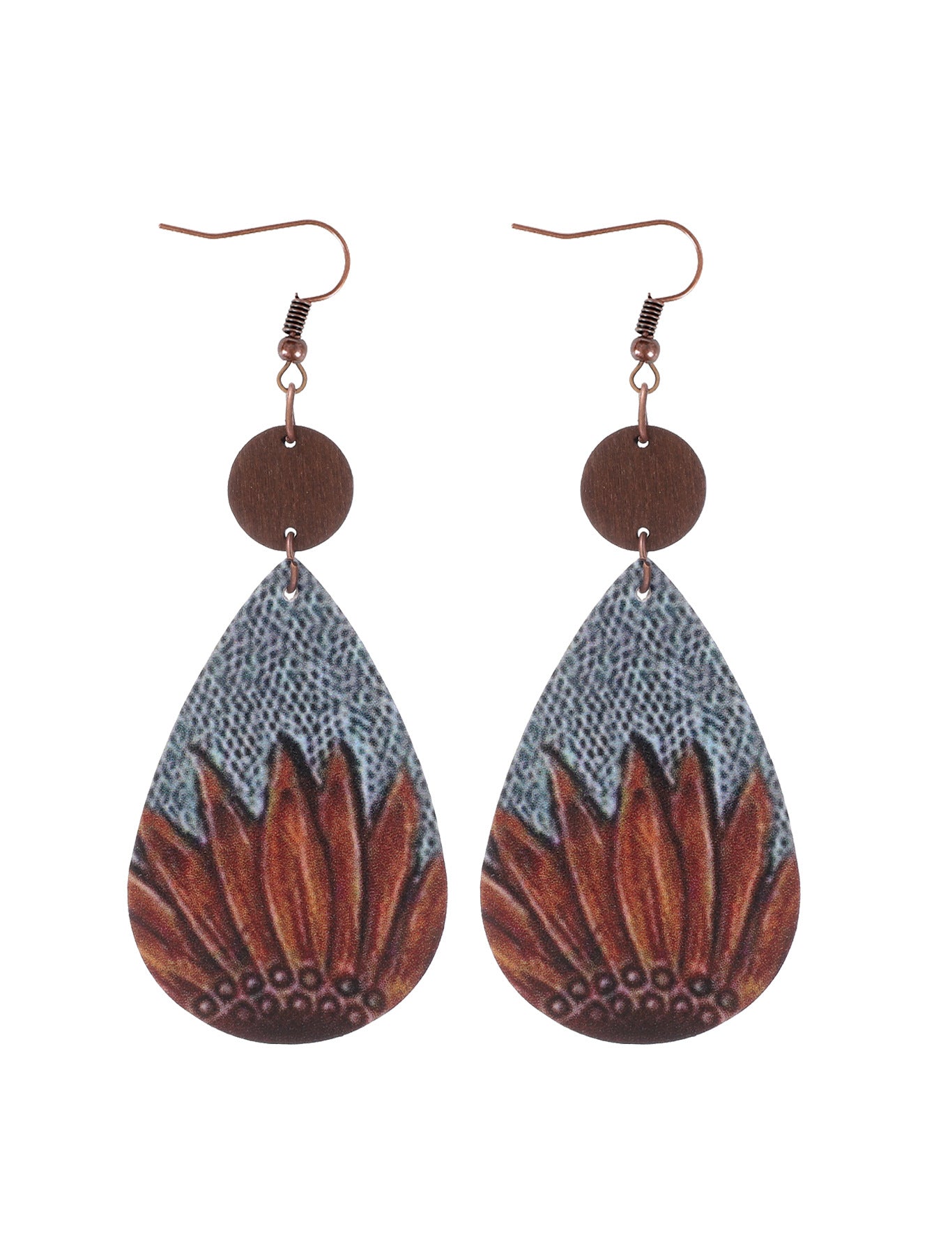 Wholesale Cactus-patterned leather earrings