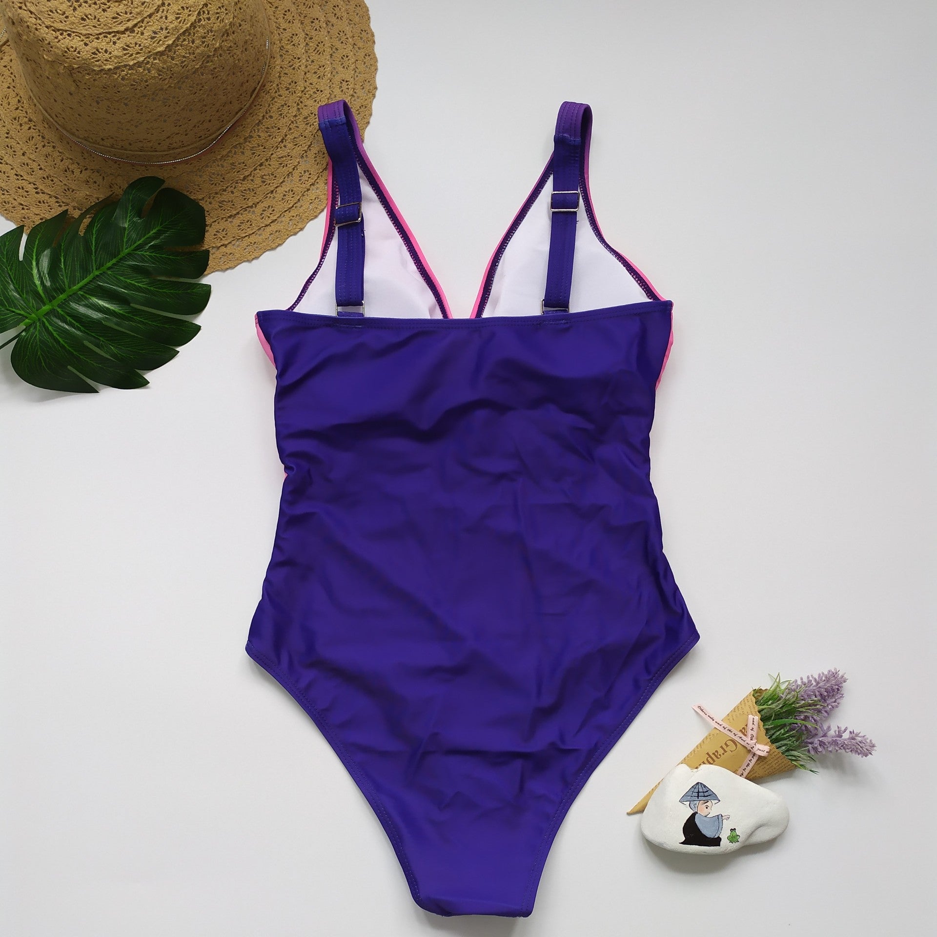 Wholesale One Piece Gradient Conservative Plus Size Swimwear