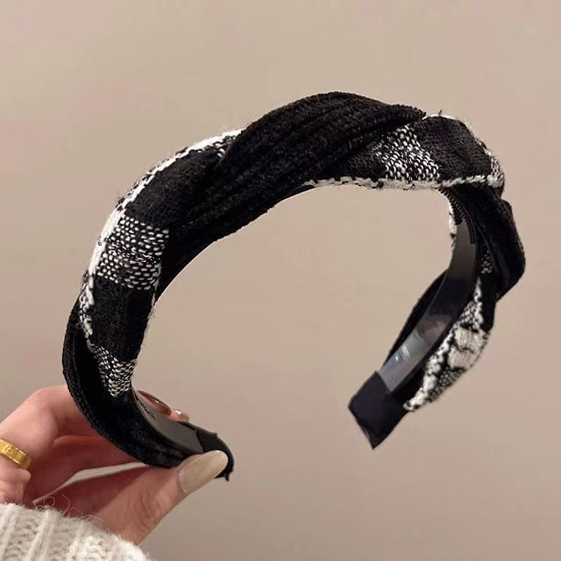 Wholesale Fabric Wide Edge Fried Dough Twists Hair Hoop