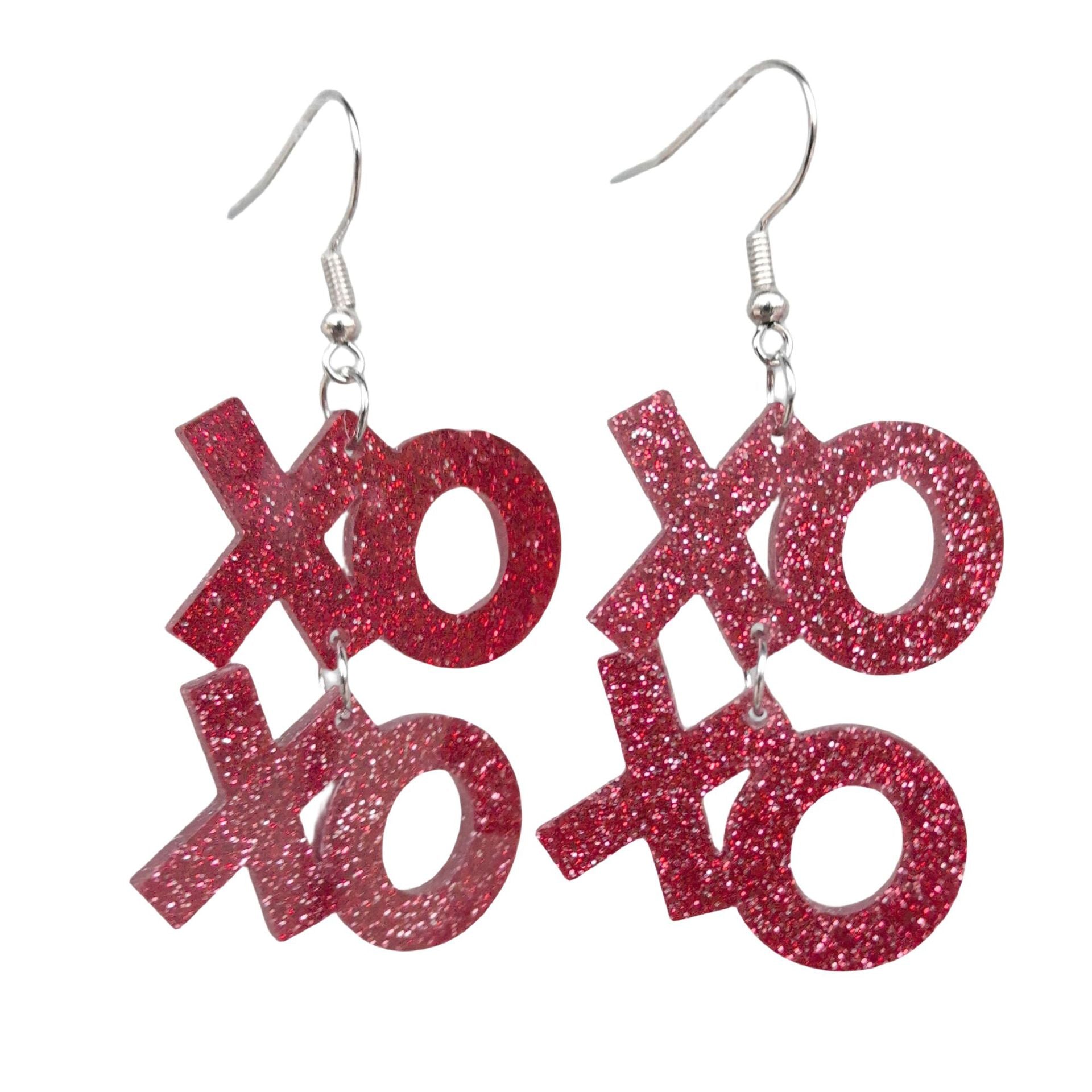Wholesale Hollow Lips XOXO English Letter Valentine' s Day Acrylic Earrings