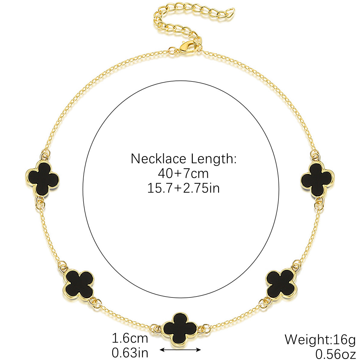 Wholesale  Light Luxury Niche High-end Four-leaf Clover Clavicle Chain