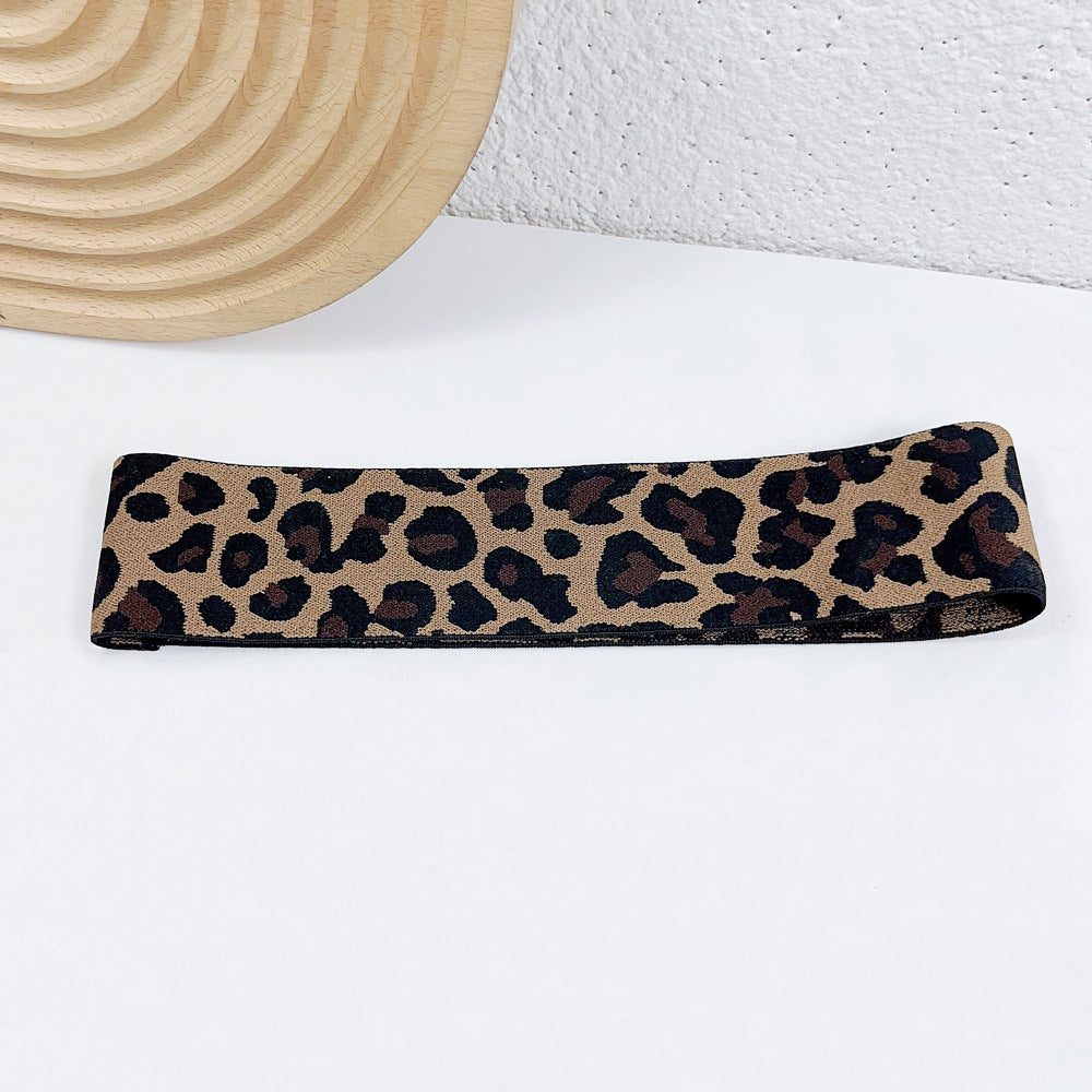 Wholesale Leopard Pattern Wide Edge Sports Sweat-absorbing Hair Band
