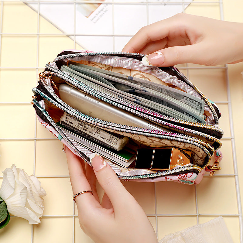 Billetera de impresión de tela de cremallera de nylon de nylon al por mayor