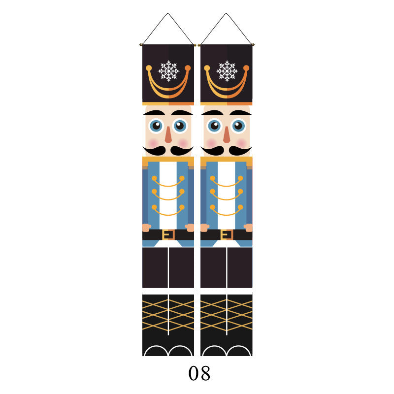 Wholesale Christmas Couplets Christmas Porch Parties Holiday Flag Decorations