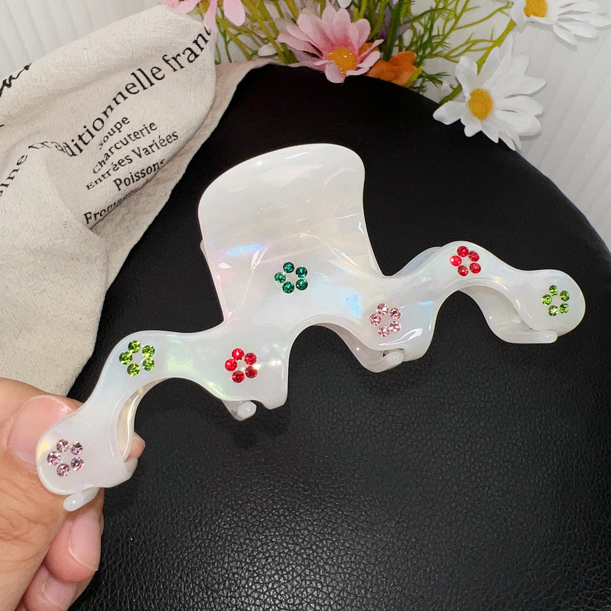 Wholesale Mermaid Ji Fancy Color Diamond Creative Simple Acetate Grip Clip