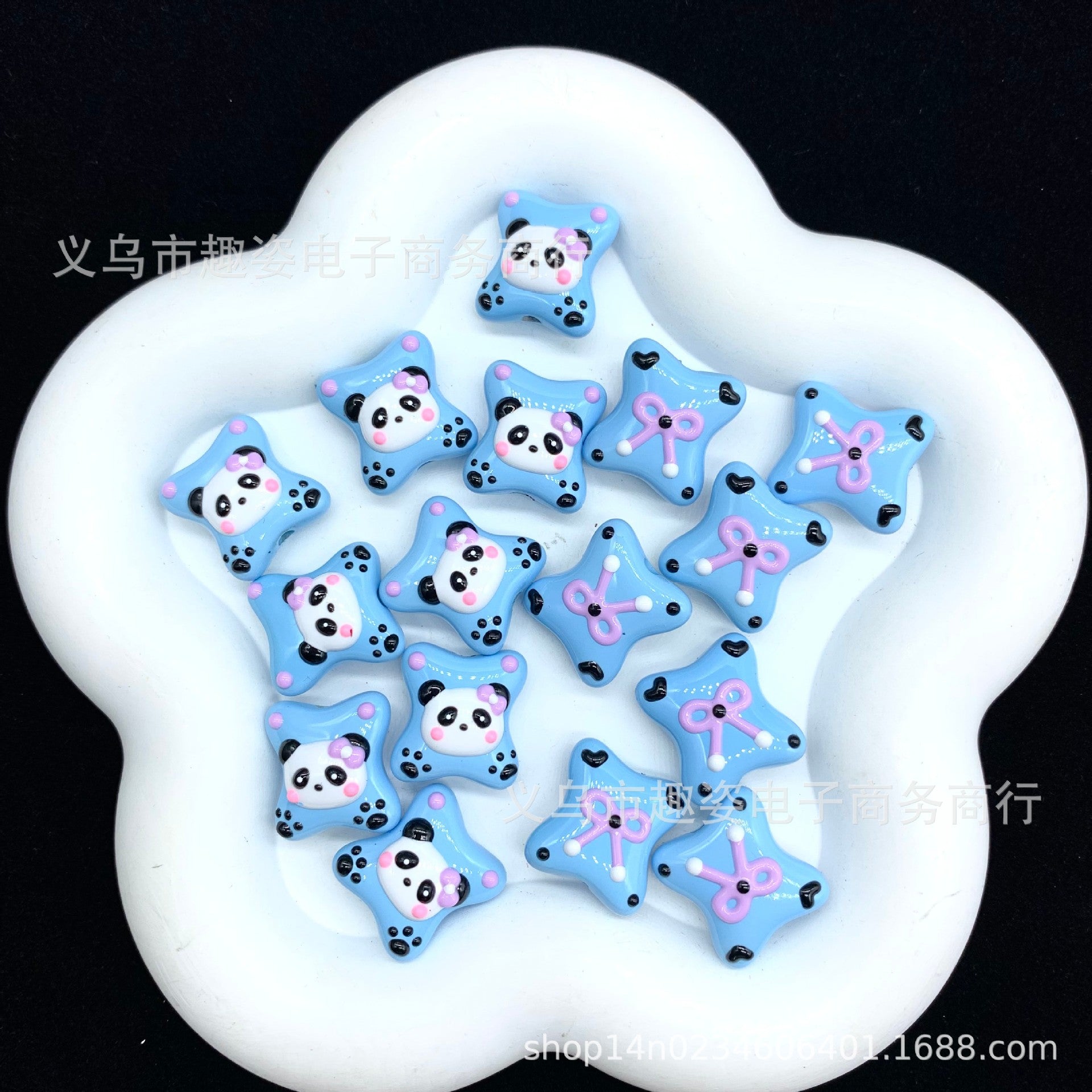 Wholesale 10pcs Panda Bear Cookie Acrylic Beads