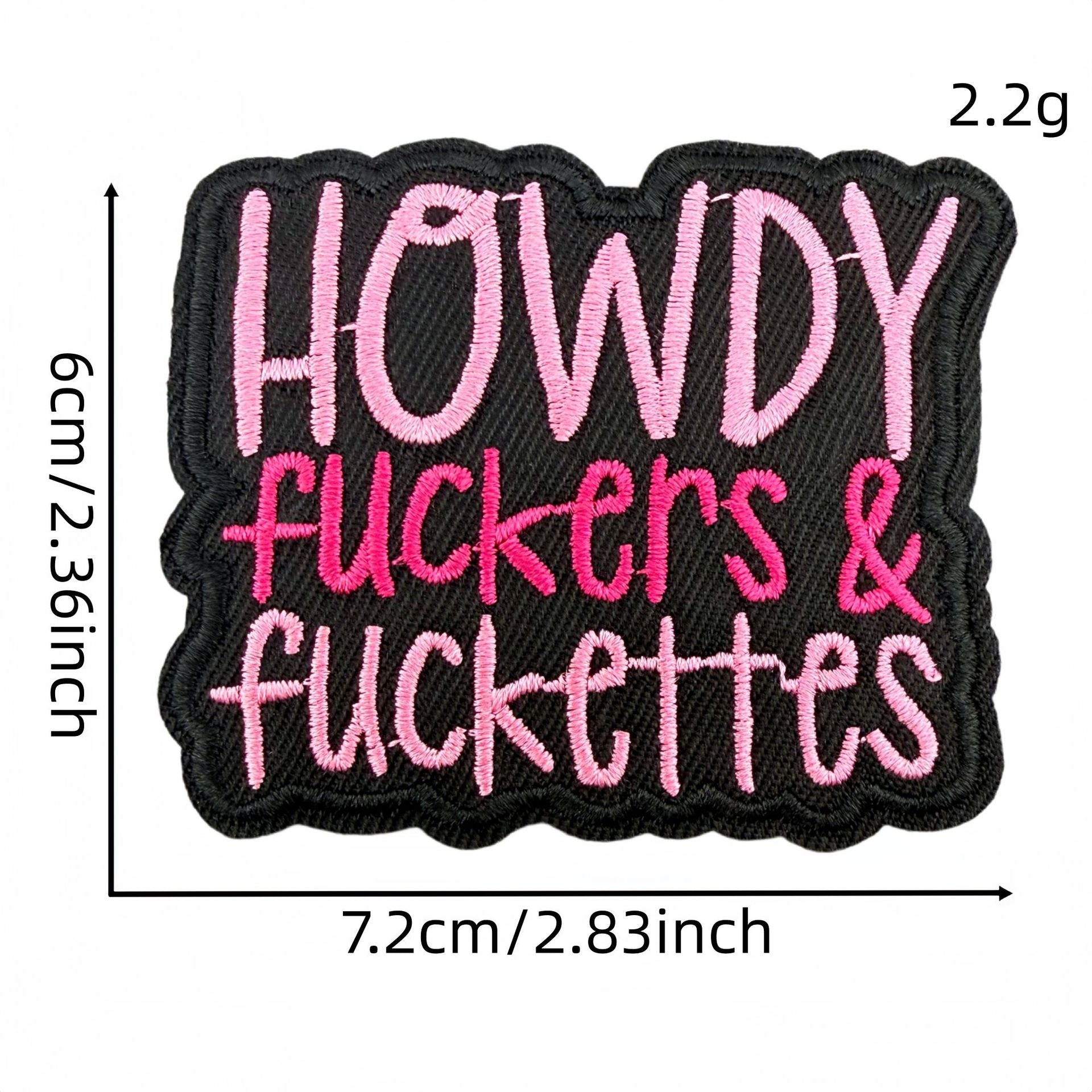 Wholesale Polyester Embroidered Iron On Patch Set Of 15 Y2K Punk Attitude Slogan DIY Clothing Bags Craft Supply
