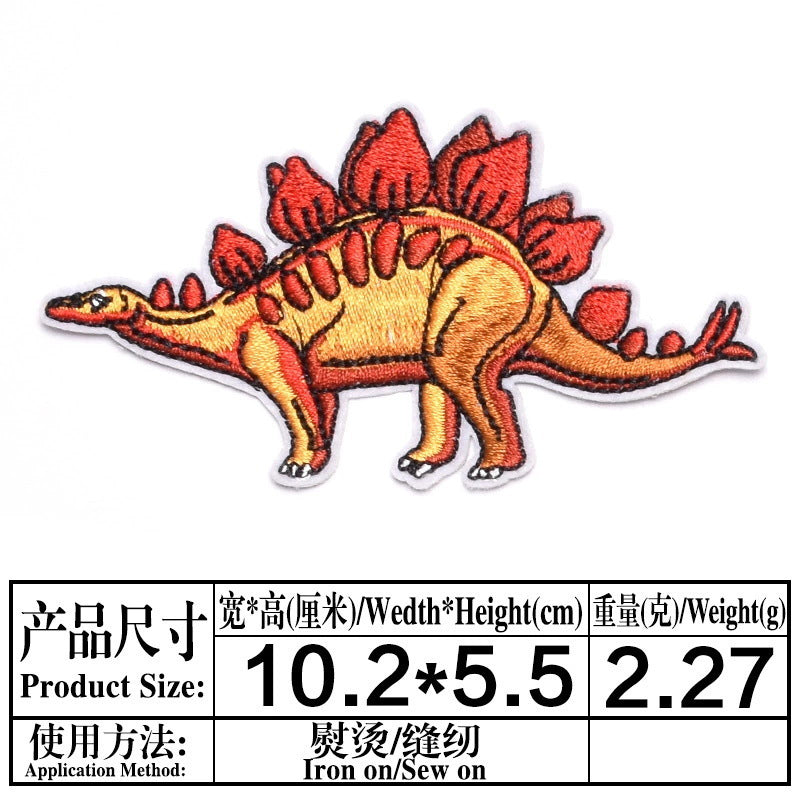 Wholesale Stylish Dinosaur Embroidered Patches Cartoon Animal Cloth Sew On Badges For Clothing Boutique Resale