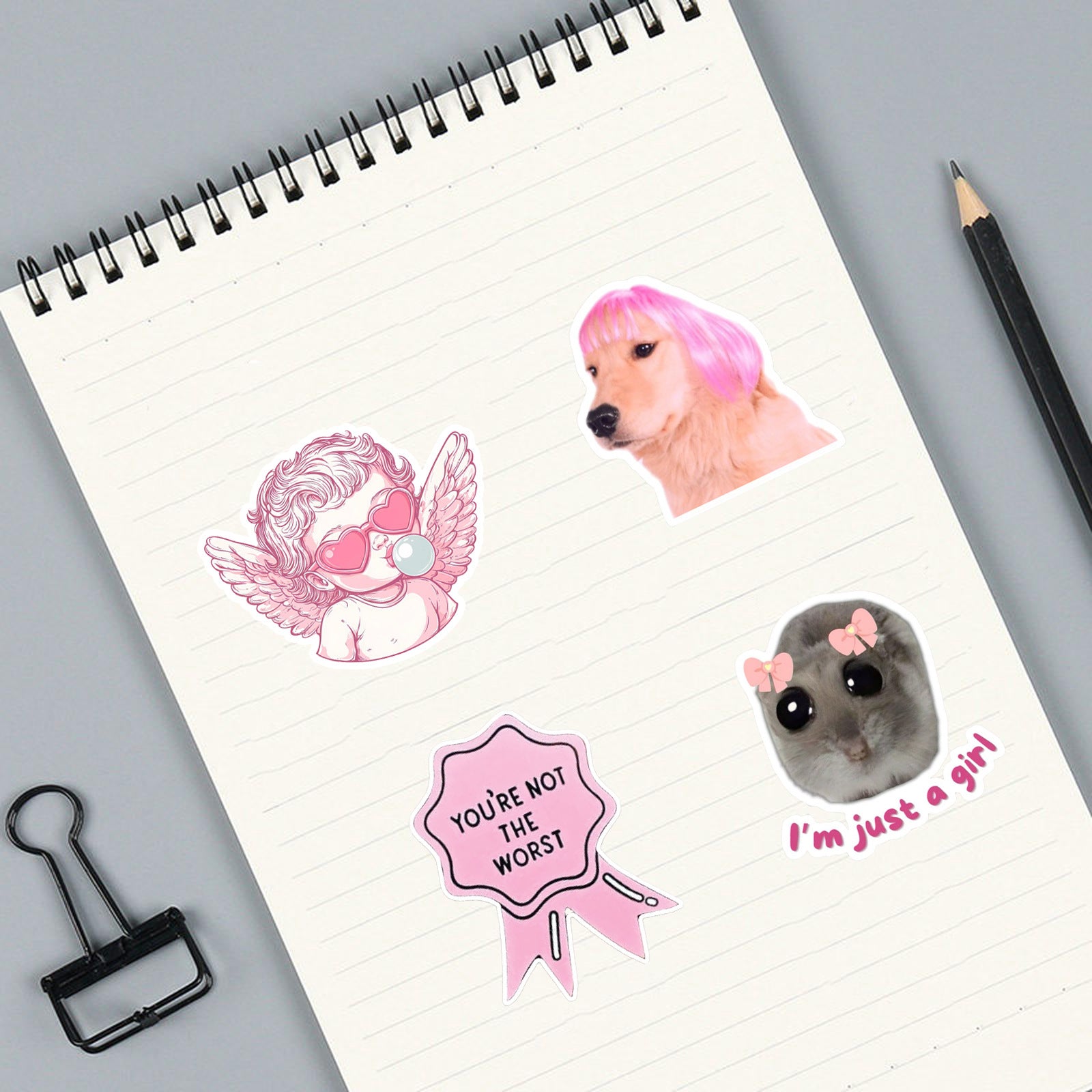 Wholesale 55 Pink Emoji Doodle Stickers Cute Funny Waterproof Vinyl Stickers