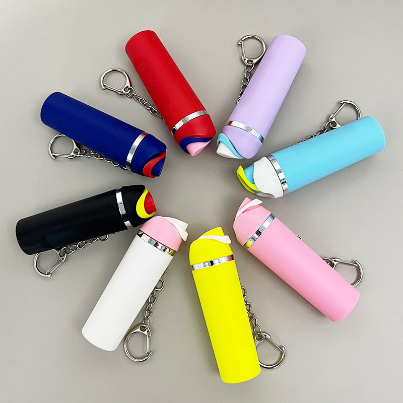 Wholesale 5pcs New Fruit Cup Keychain Backpack Pendant Lipstick