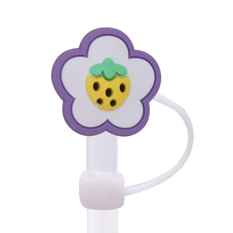 Wholesale  Random 100pcs/pack   Cute food internet celebrity straw cover  Straw Tube Cap