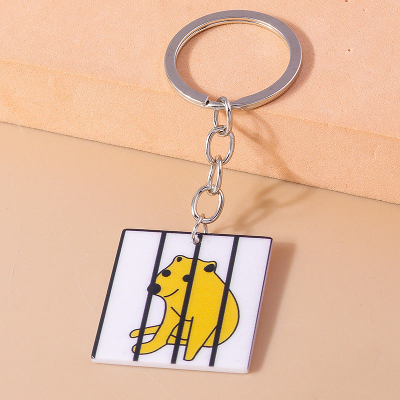 Wholesale Cartoon Cute Puppy Emoticon Pack Dog Head Acrylic Keychain