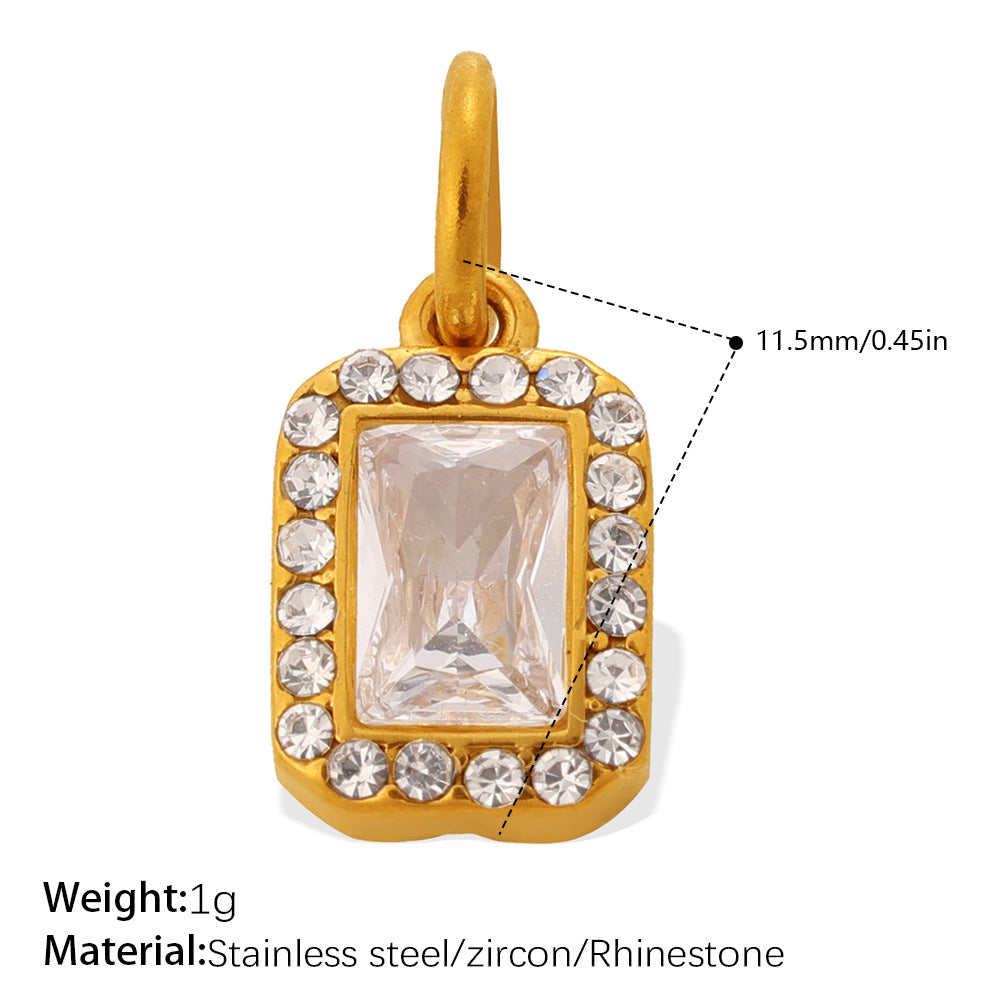 Wholesale Stainless Steel Zircon Sunflower Teardrop Pendant