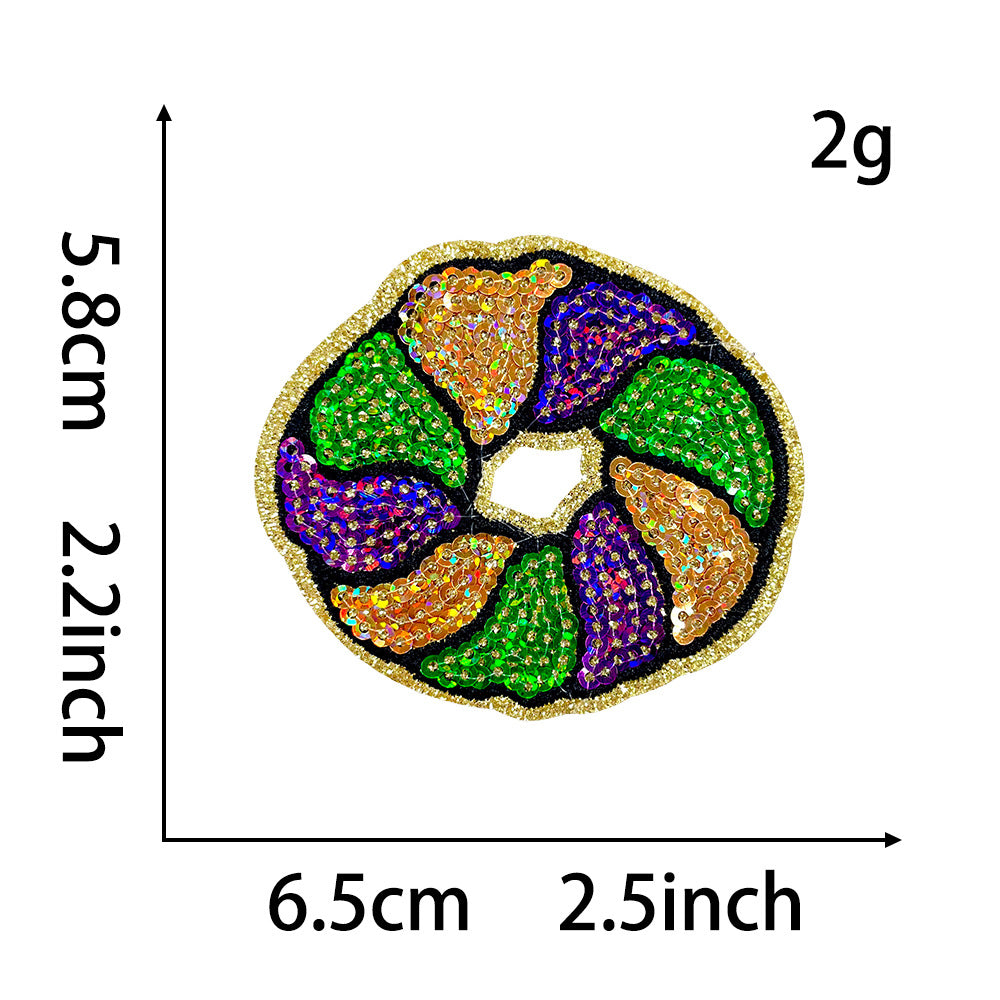 Wholesale Embroidered Iron On Patch New Orleans Carnival King Cake Mask Design Party Coat Decoration Fashion Accessory