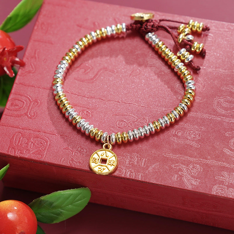 Wholesale Gold and silver mixed immediately get rich scenic area braided bracelet