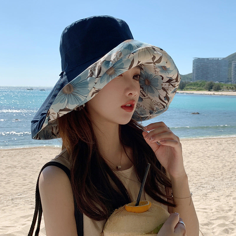 Wholesale Cotton Summer Big Brim Sunshade Bucket Hat