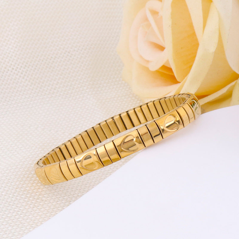 Wholesale Elastic Titanium Steel Diamond Bracelet