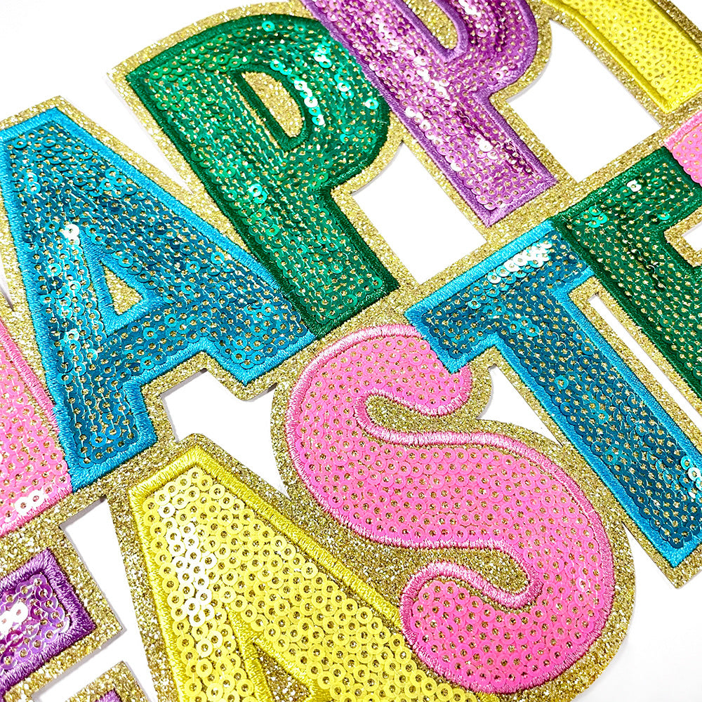 Wholesale Easter Gold Edge Sequin Beads Large Patch