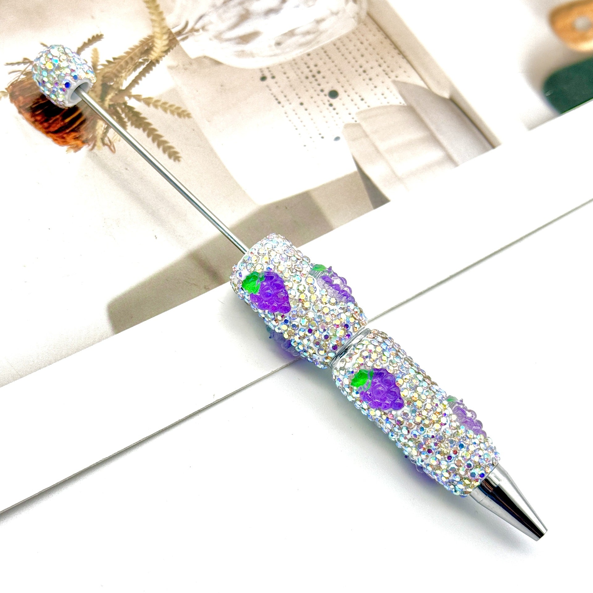 Wholesale Fruit Full Diamond beadable pens