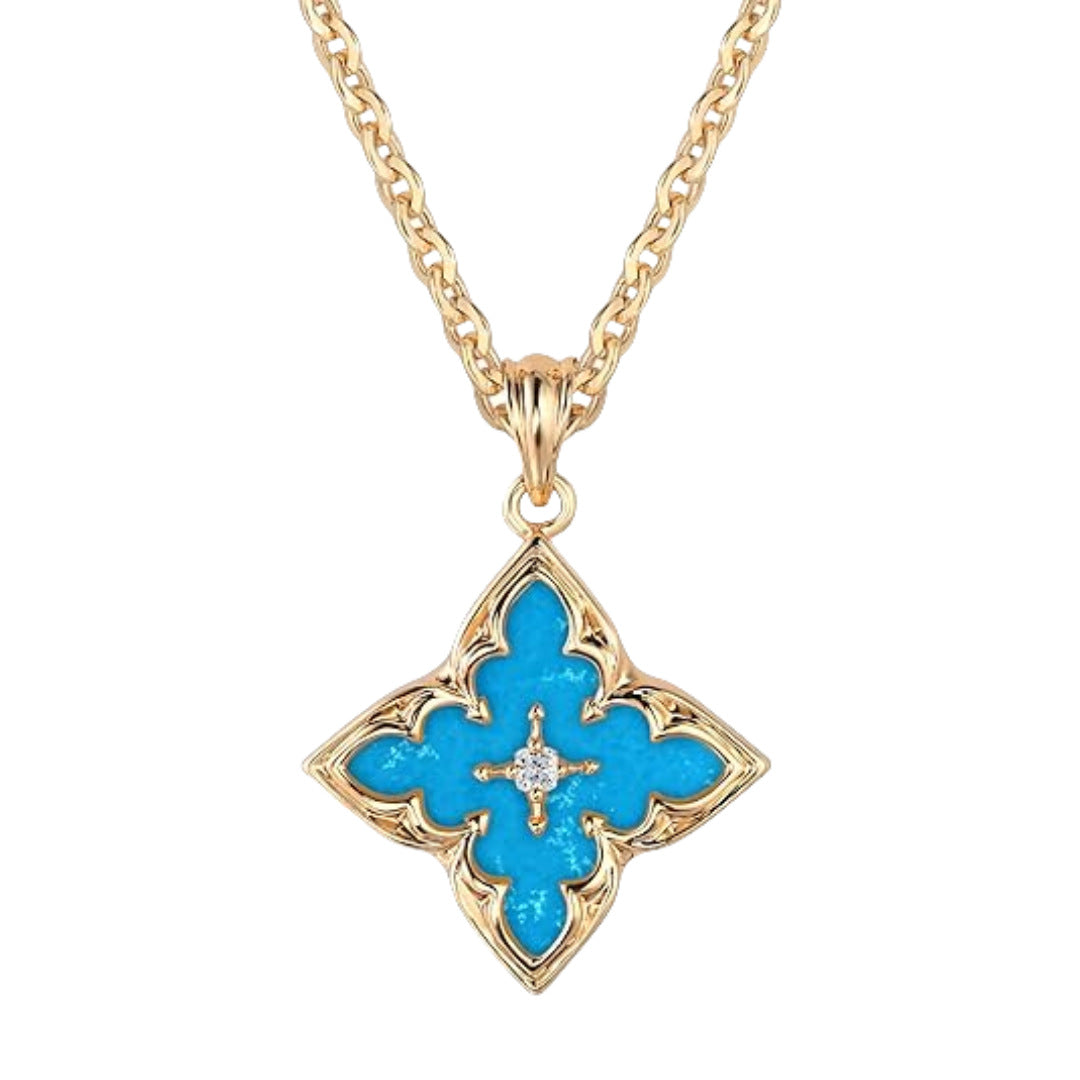 Wholesale  Zircon Pendant Four Leaf Clover Necklace