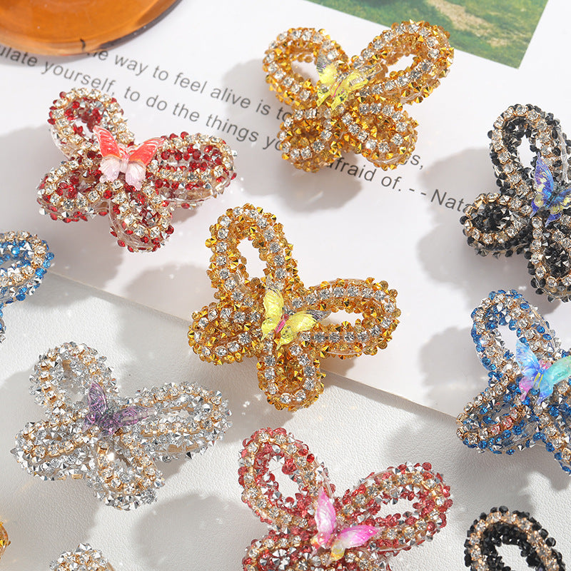 Wholesale 10pcs Big Butterfly Full Drilling Straight Hole Handmade Beads