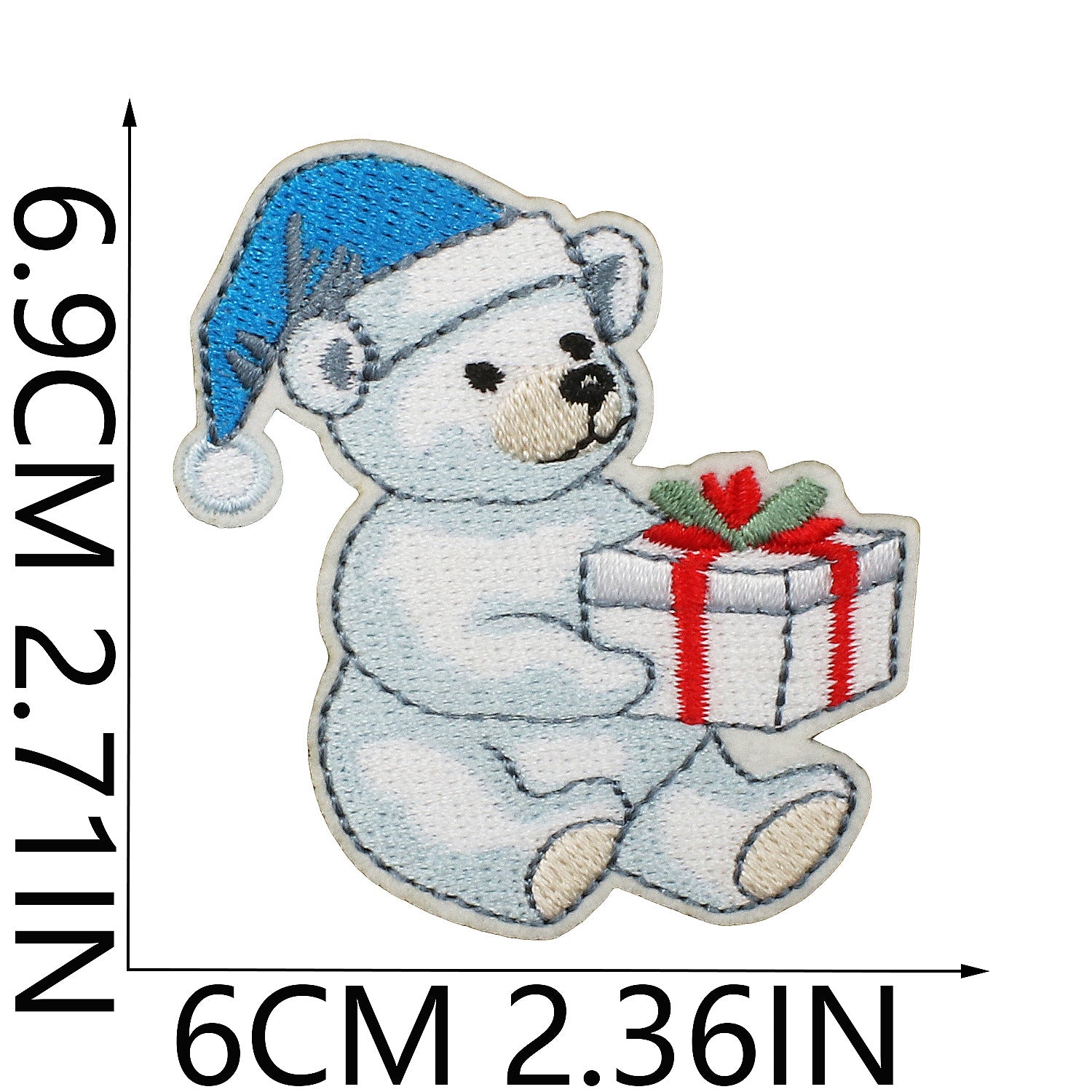 Wholesale Blue and white Christmas embroidered DIY Patches