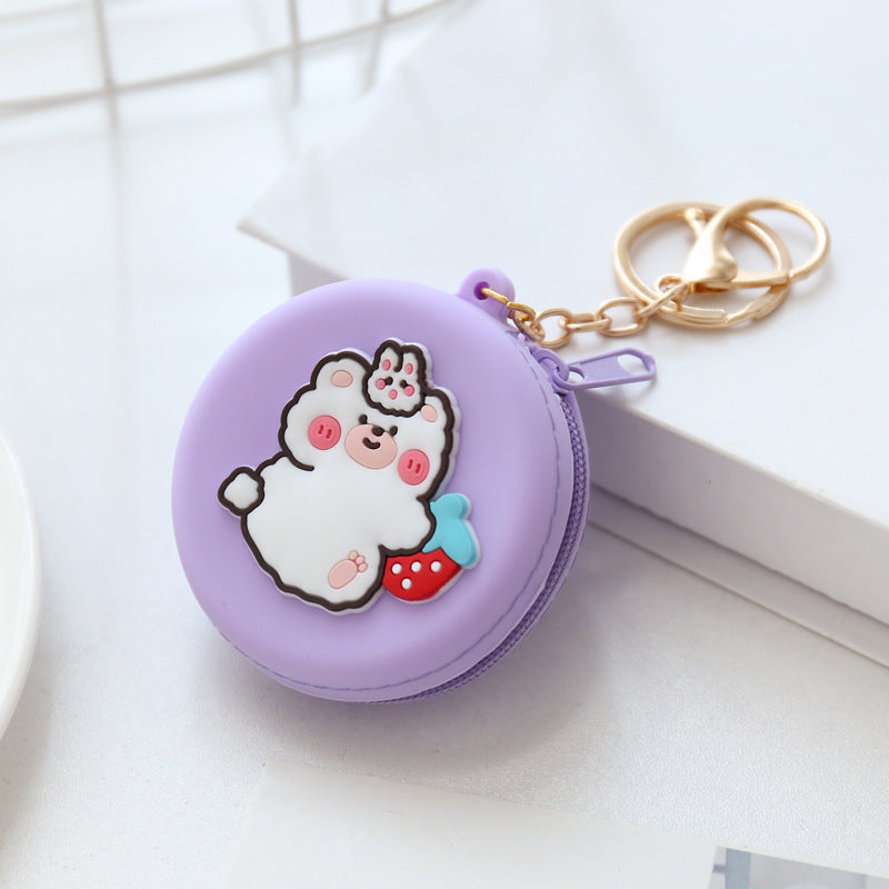 Wholesale Circular Silicone Zero Wallet Keychain