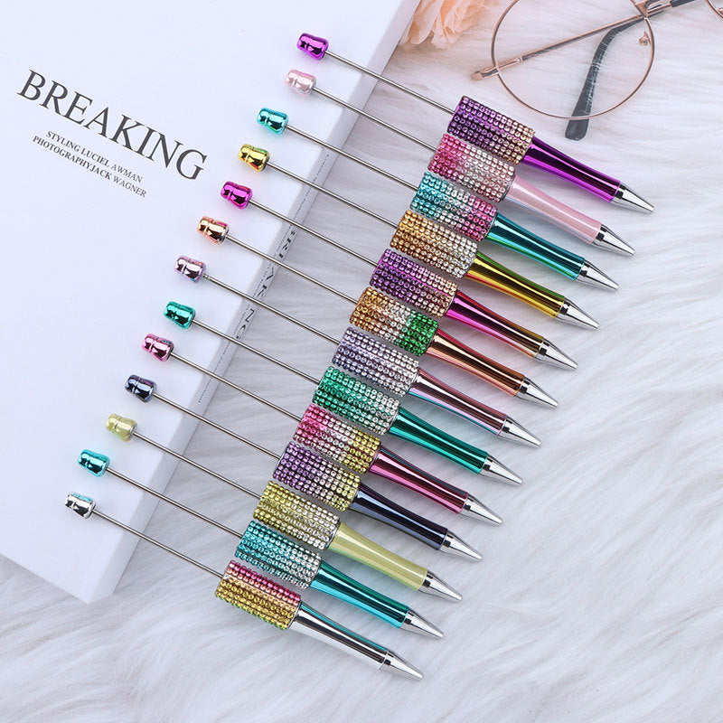 Wholesale 50pcs Diamond Diy Creative Plastic Cute Puzzle Beaded Round Beads Diamond Cute Pen