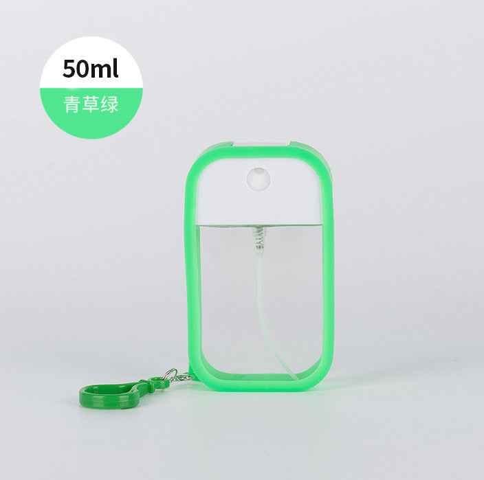 Wholesale 50ml Portable Travel Press silicone hook alcohol Toner hydrating portable perfume sub-packaging empty bottle card spray bottle