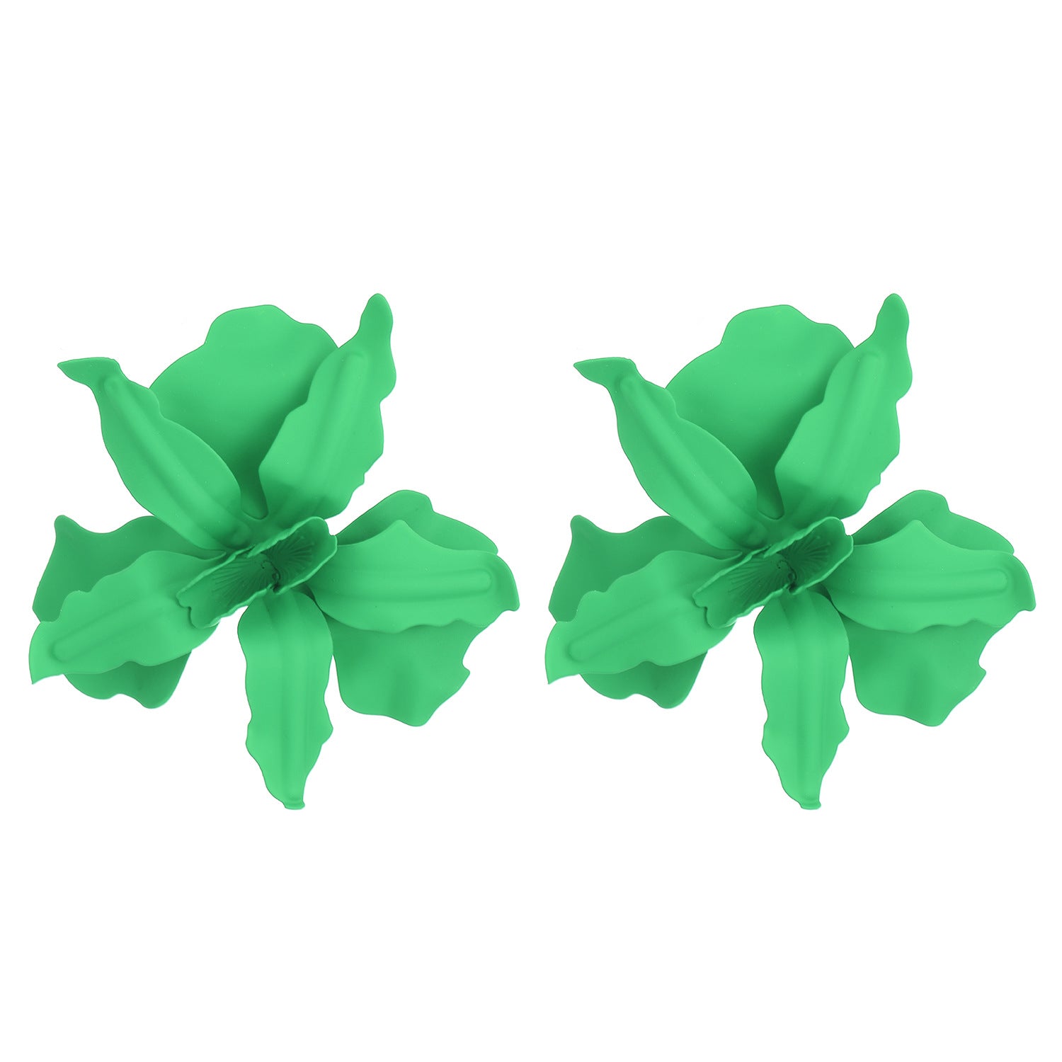 Wholesale Oversized Geometric Pleated Flower Earrings Party Wear Summer Vacation Chic Fashion Accessory Boutique Resale