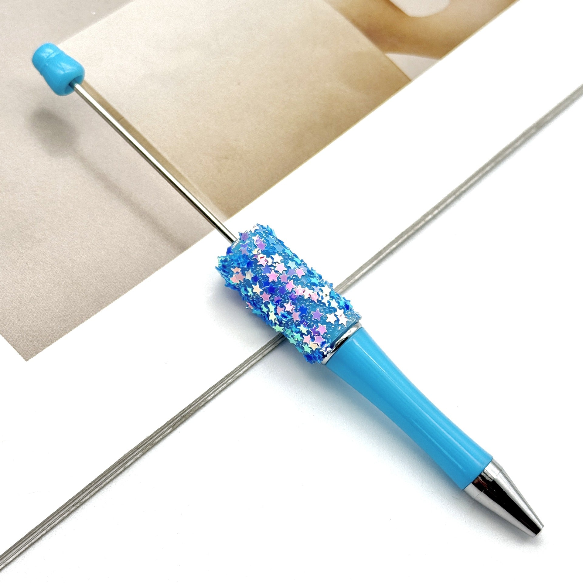 Wholesale DIY Small Star Beaded Pen Shining Sequins Star Ballpoint Pen Handmade Patch Cute Beaded Ballpoint Pen in stock