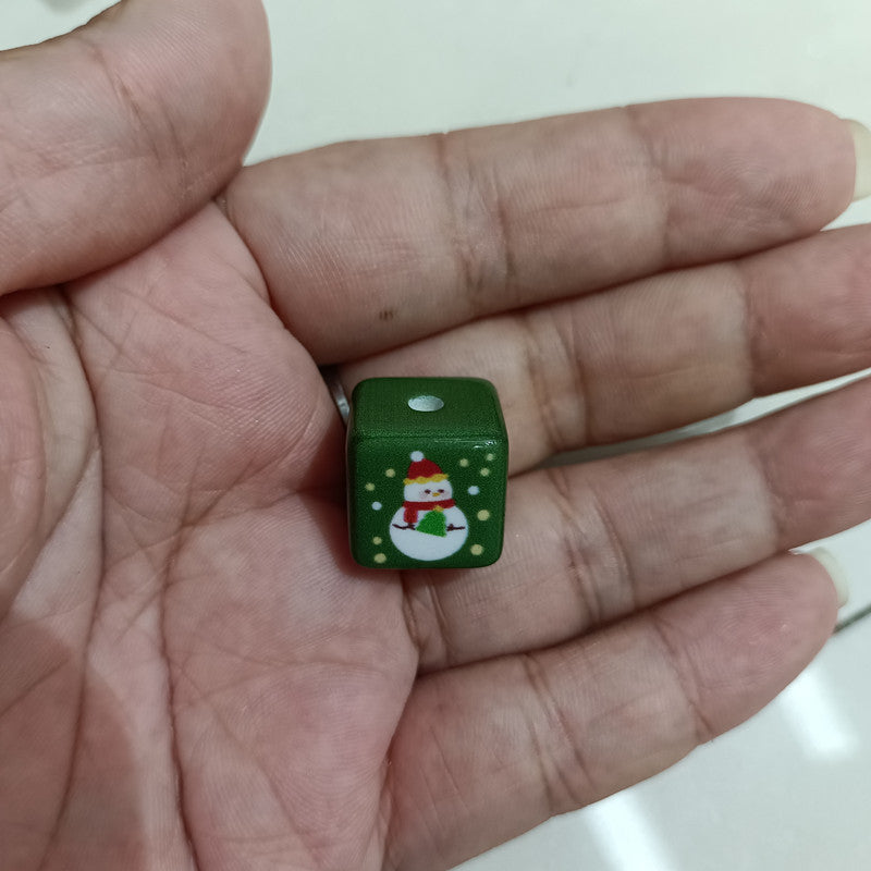 Wholesale 200pcs 15mm Painted Christmas Cubes DIY Handmade Beads